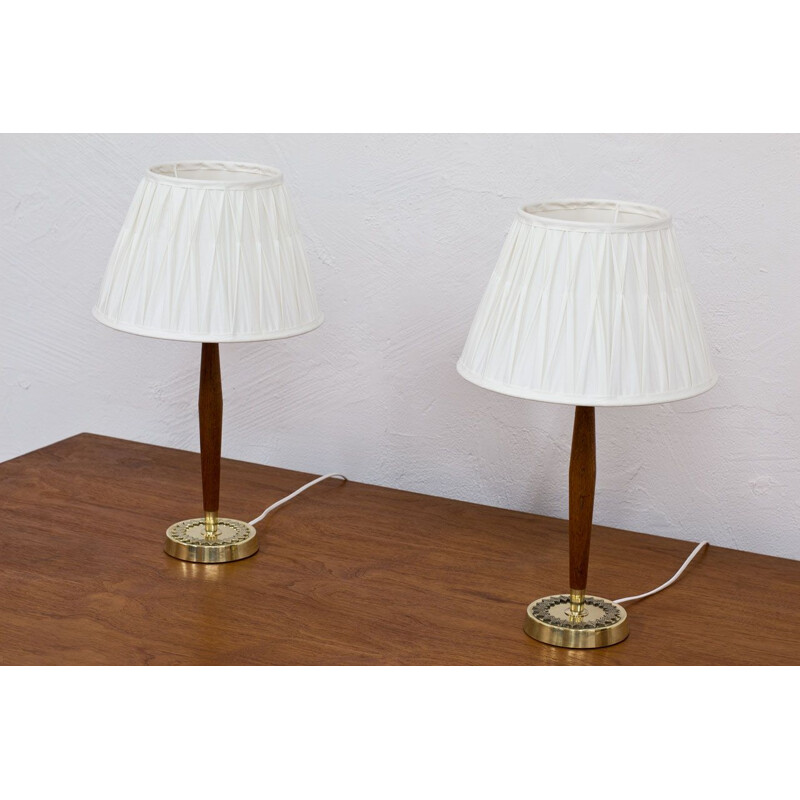 Pair of Swedish vintage table lamps by Hans Bergström for ASEA, 1950s