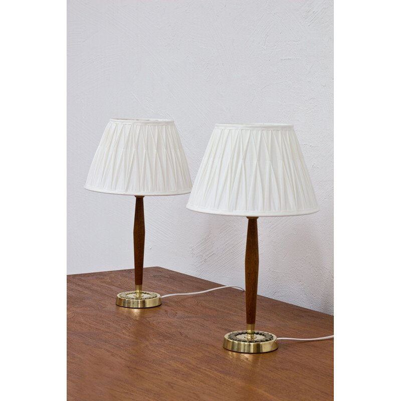 Paire de lampes de table suédoises vintage par Hans Bergström pour ASEA, 1950