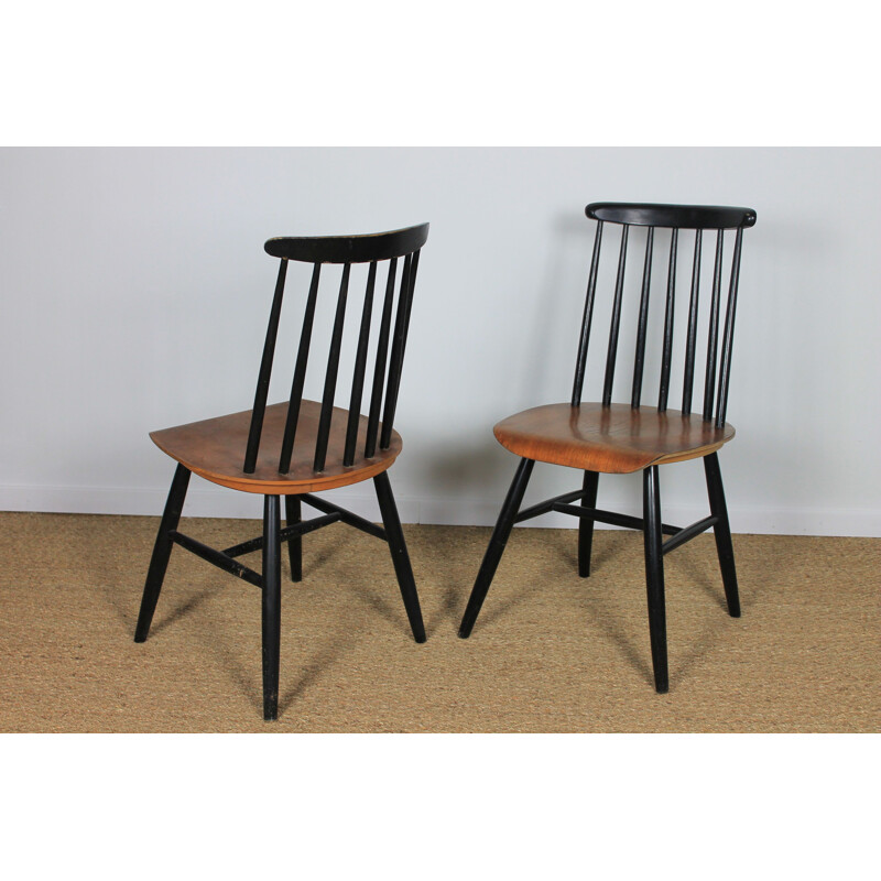 Set of 4 vintage Fanett chairs by Ilmari Tapiovaara, Finland 1960