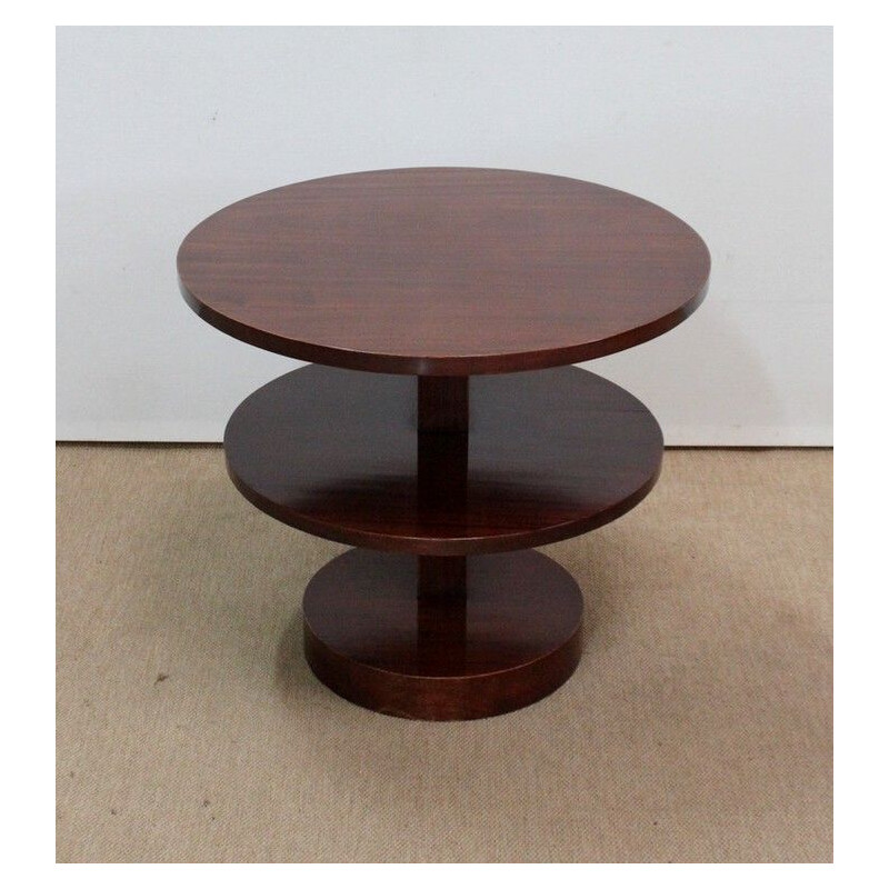 Vintage Art Deco solid mahogany coffee table, 1930