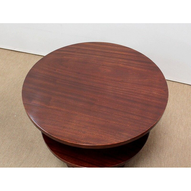 Vintage Art Deco solid mahogany coffee table, 1930