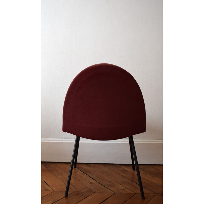 Steiner chair in metal and red fabric, Joseph-André MOTTE - 1960s