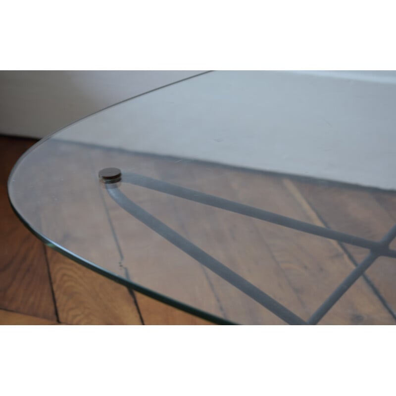 Airborne coffee table in metal, Jacques TOURNUS  - 1950s