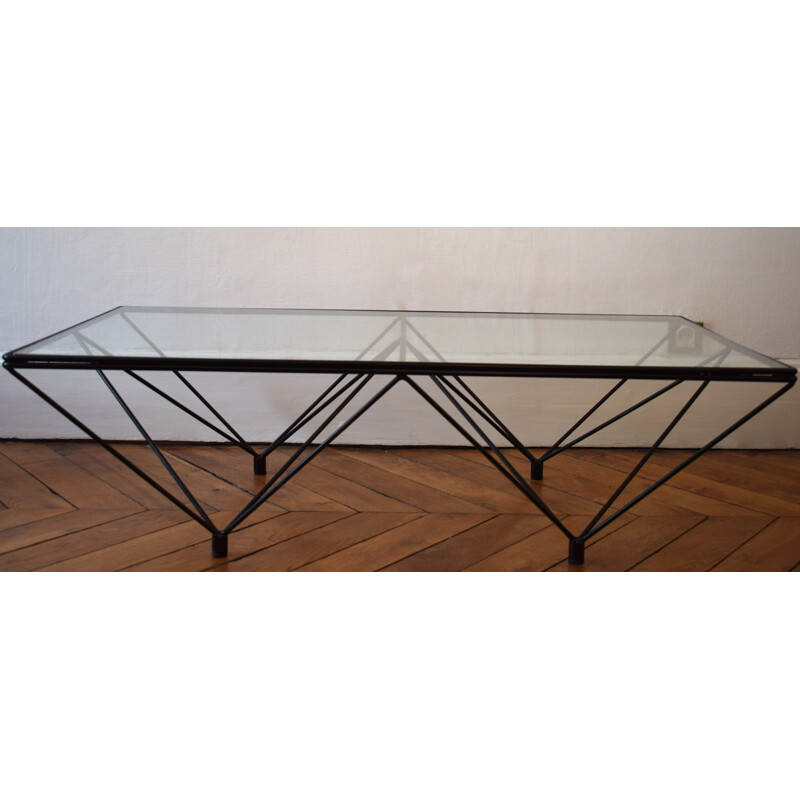 "Alanda" B&B coffee table in glass and metal, Paolo PIVA - 1970s