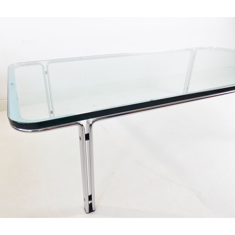 Table basse vintage T112 en verre par Horst Brüning pour Kill International, 1960