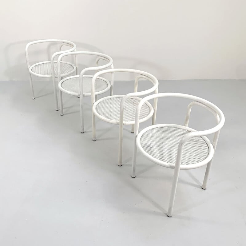 Ensemble de 4 chaises vintage Locus Solus blanches de Gae Aulenti pour Poltronova, 1960