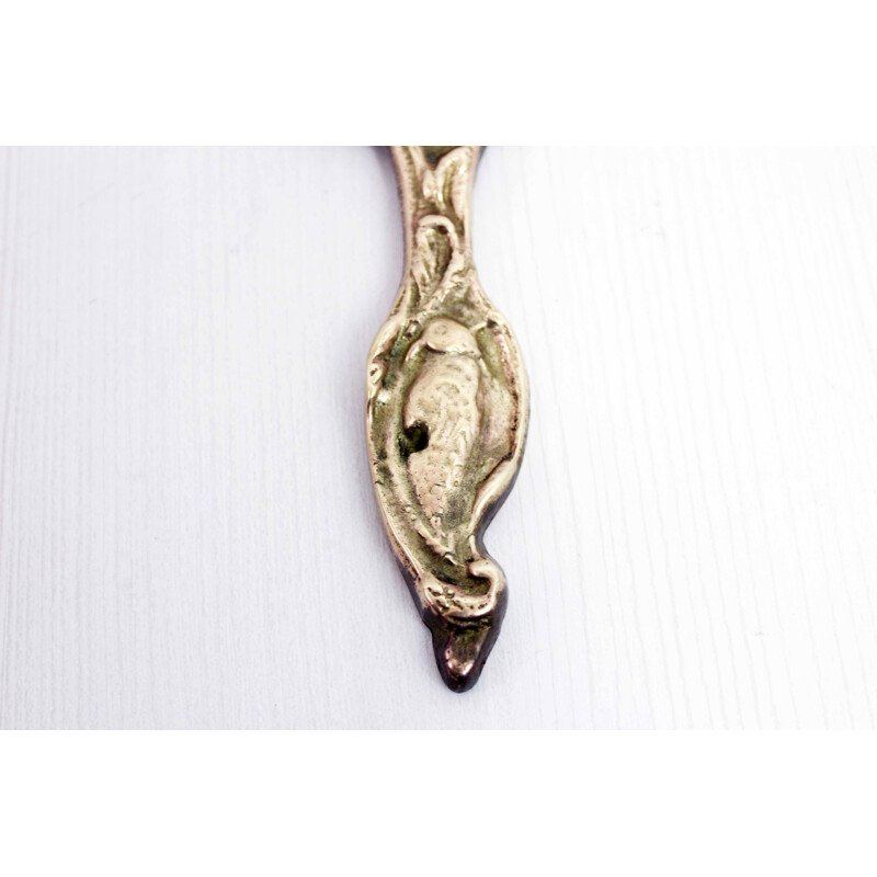 Vintage Art Nouveau hand mirror in bronze