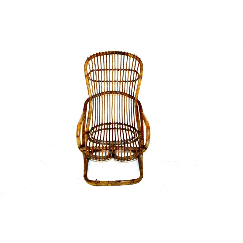 Fauteuil vintage en rotin, Suède 1960