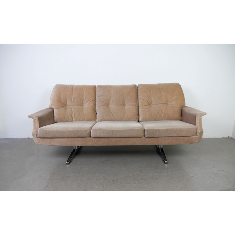 Mid century beige 3-seater sofa, Germany 1960s