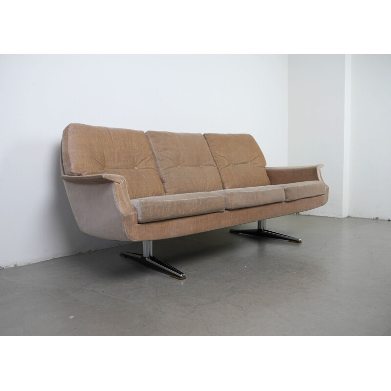 Mid century beige 3-seater sofa, Germany 1960s