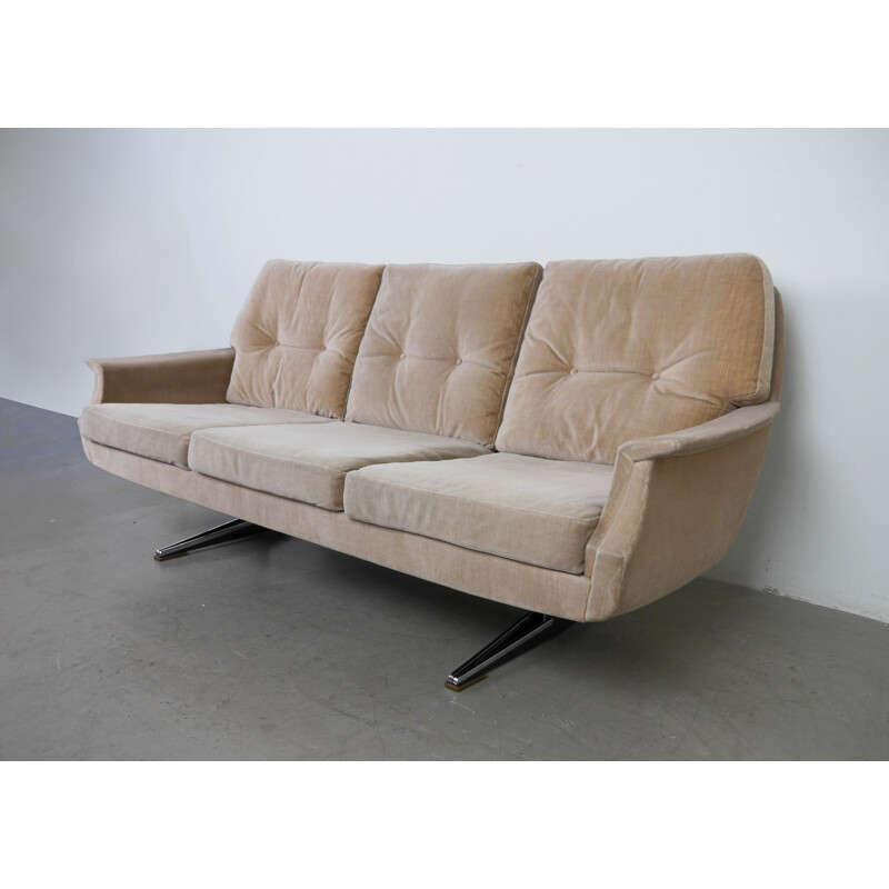 Mid century beige 3-seater sofa, Germany 1960s