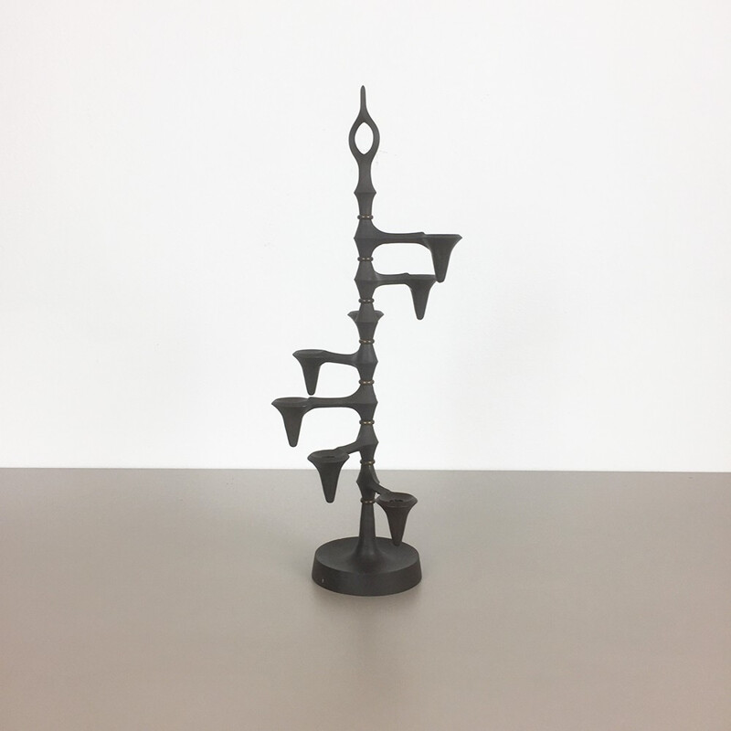 Danish dansk design candleholder in cast iron, Jens Harald QUISTGAARD - 1960s 