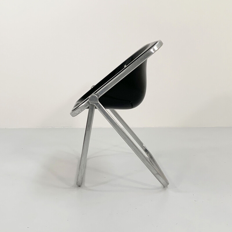 Black vintage Plona armchair by Giancarlo Piretti for Castelli, 1970s