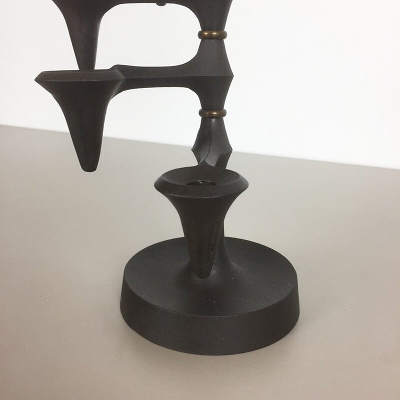 Danish dansk design candleholder in cast iron, Jens Harald QUISTGAARD - 1960s 