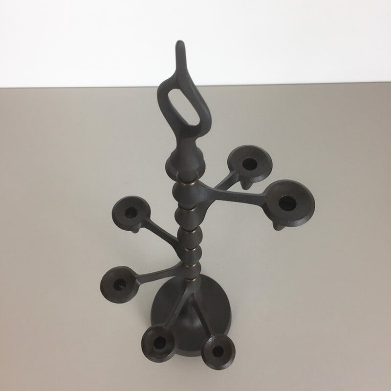 Danish dansk design candleholder in cast iron, Jens Harald QUISTGAARD - 1960s 