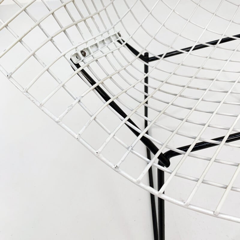 Vintage black & white Diamond armchair by Harry Bertoia for Knoll, 1960s