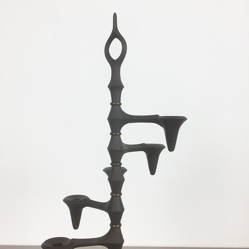 Danish dansk design candleholder in cast iron, Jens Harald QUISTGAARD - 1960s 