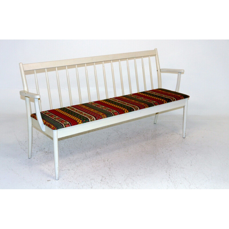 Scandinavian vintage beechwood bench for Edbysverken, 1960