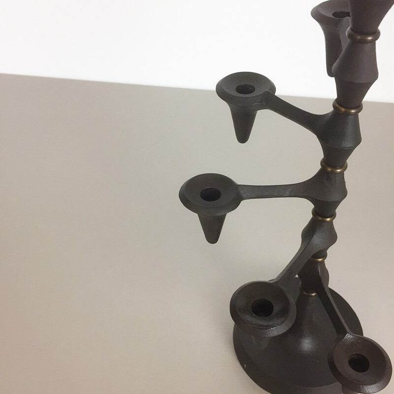 Danish dansk design candleholder in cast iron, Jens Harald QUISTGAARD - 1960s 