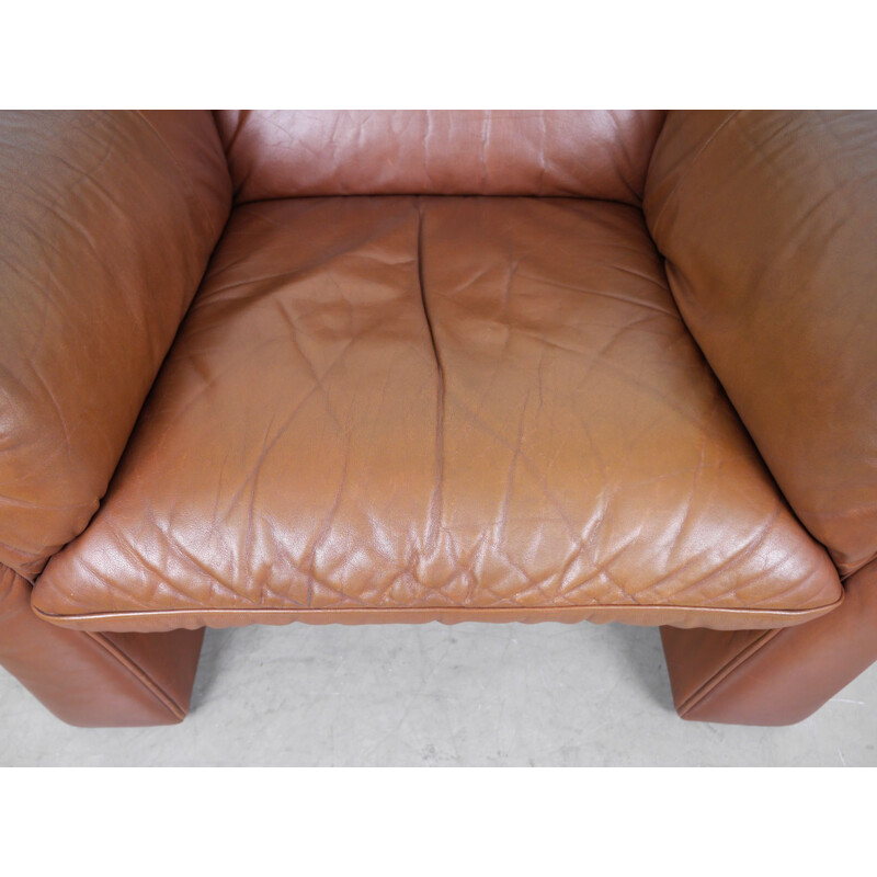 Pair of vintage Octanova leather armchairs by Peter Maly for Cor, Germany 1980s