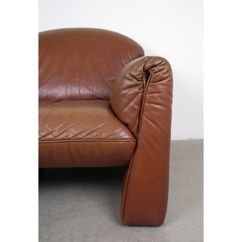 Paire de fauteuils vintage Octanova en cuir de Peter Maly pour Cor, Allemagne 1980
