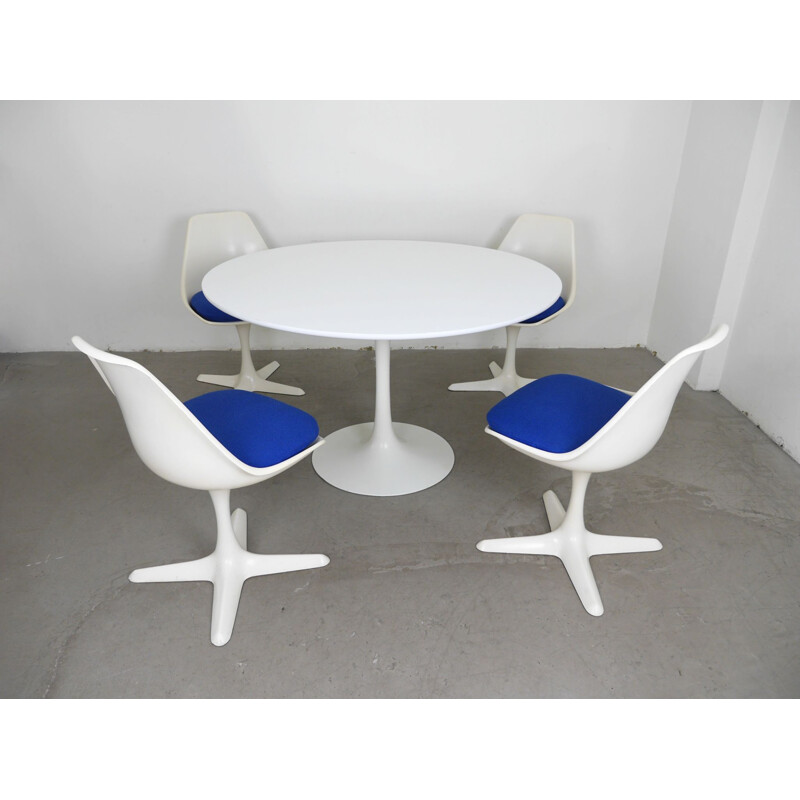 White vintage dining set by Maurice Burke for Arkana, England 1960s