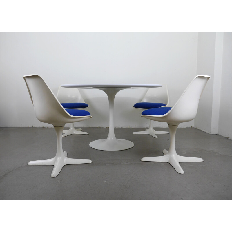 White vintage dining set by Maurice Burke for Arkana, England 1960s