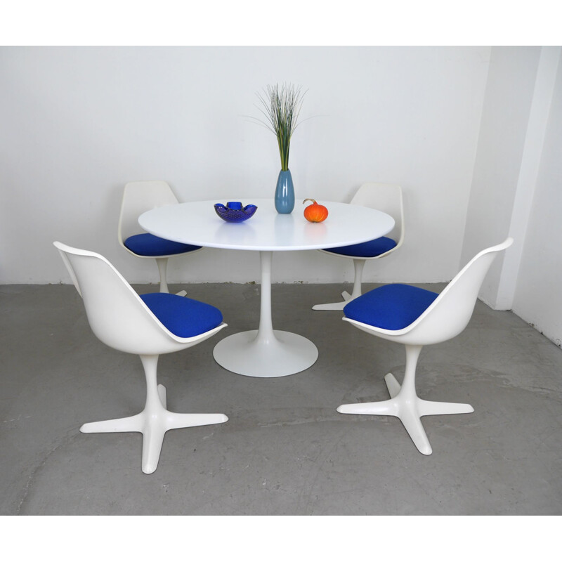 White vintage dining set by Maurice Burke for Arkana, England 1960s