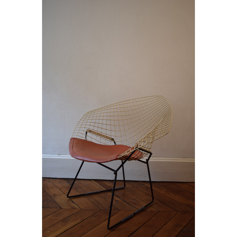 "Diamant" Knoll armchair in steel, Harry BERTOIA - 1970s