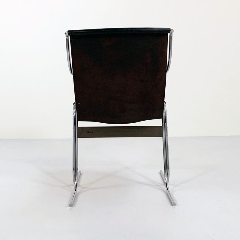 Mid century leather Cigno armchair by Ross Littell & Douglas Kelly for ICF De Padova, 1960s
