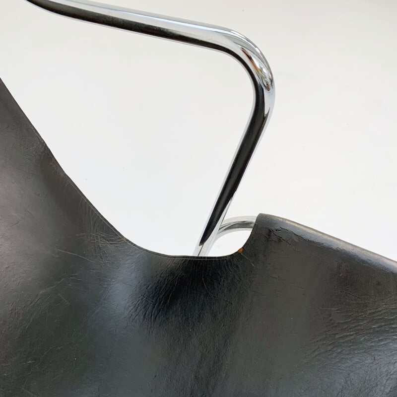 Mid century leather Cigno armchair by Ross Littell & Douglas Kelly for ICF De Padova, 1960s