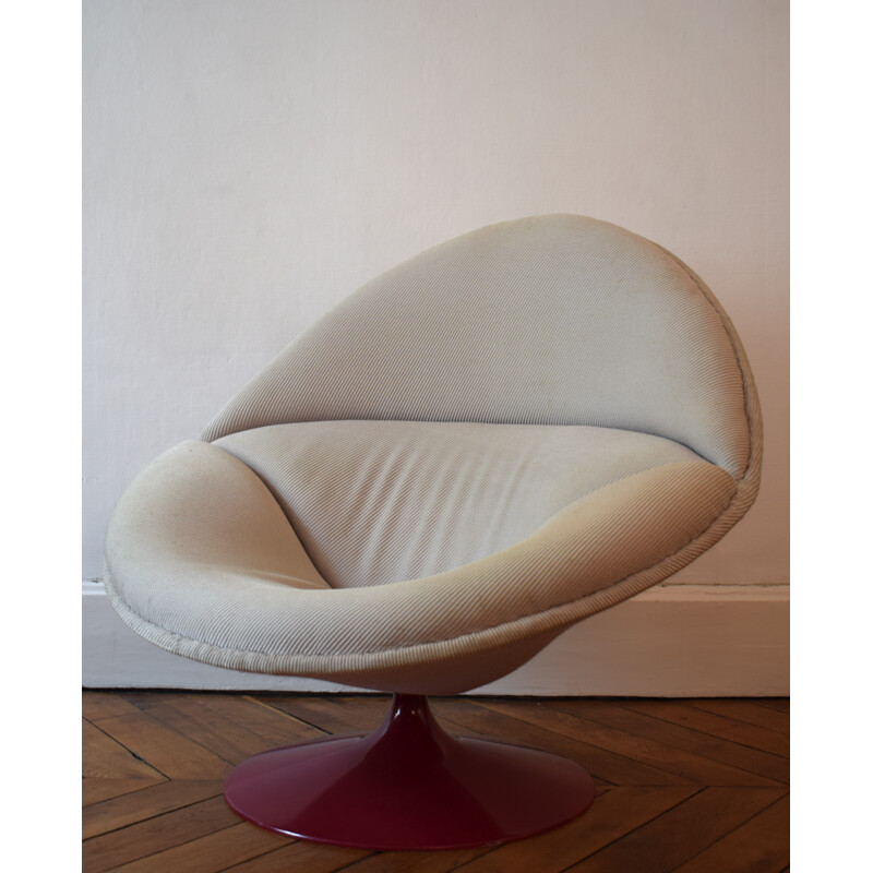 F553 Artifort armchair in beige fabric, Pierre PAULIN - 1960s