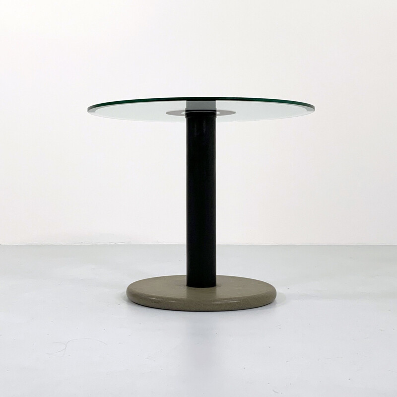 Postmodern vintage side table in Granite & Glass, 1980s