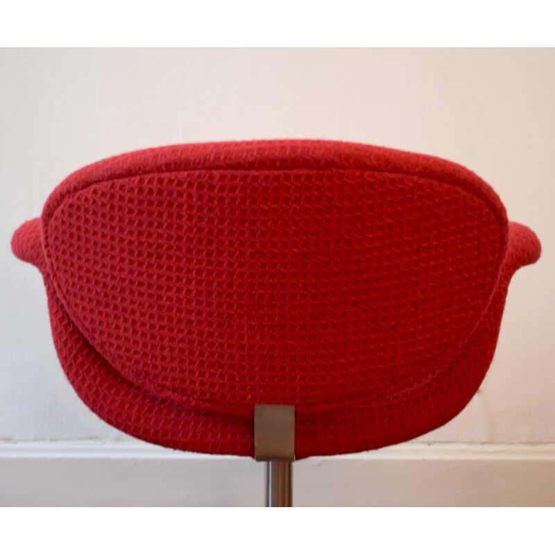 Tulipe Artifort red armchair with casters, Pierre PAULIN - 1960s