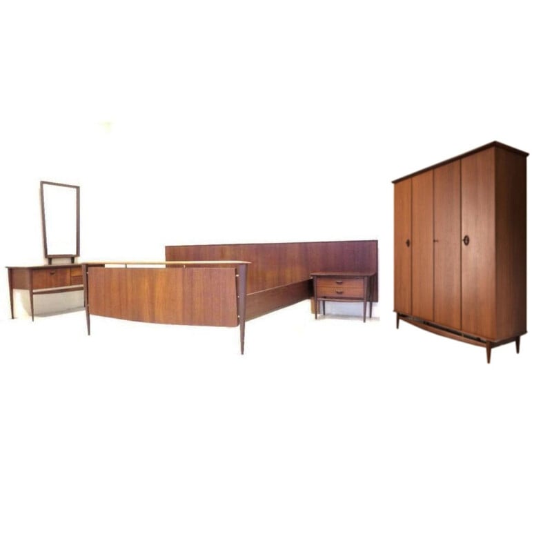 Suite complète de mobilier de chambre Webé en teck, Louis van TEEFFELEN - 1960