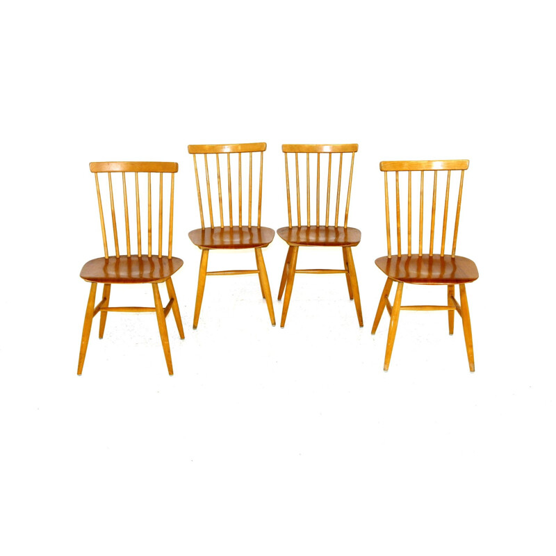 Ensemble de 4 chaises vintage en teck pour Edbysverken, 1960