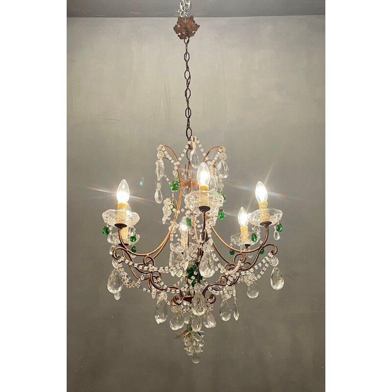 Vintage Murano glass chandelier with fruits, Italy