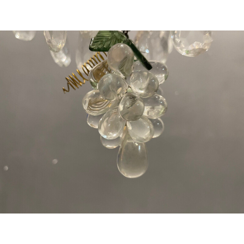 Lámpara vintage de cristal de Murano con frutas, Italia