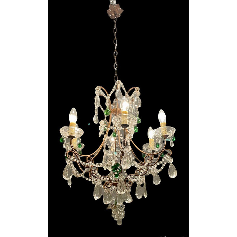 Vintage Murano glass chandelier with fruits, Italy