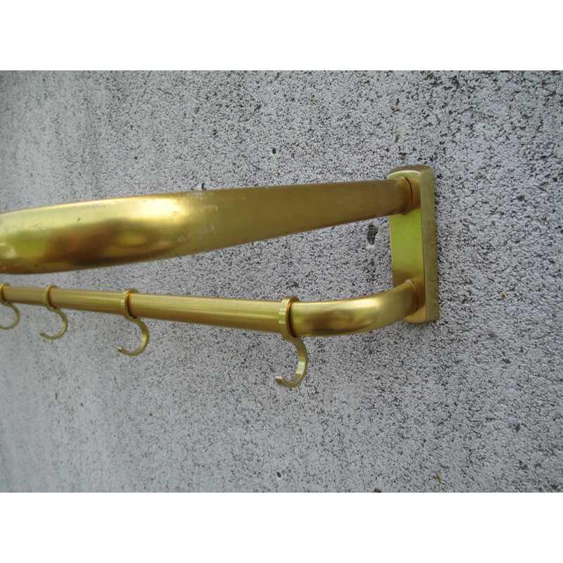 Mid century brass coat rack, Germany 1950s