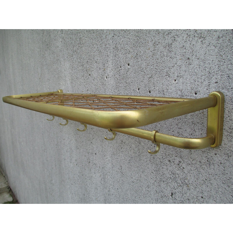 Mid century brass braided coat rack, Germany 1950s