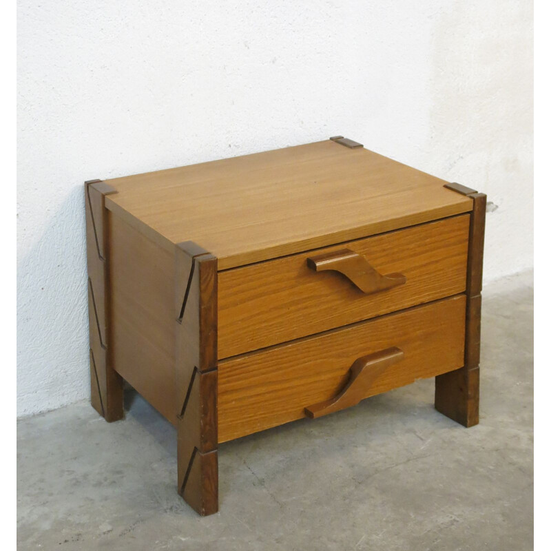 Vintage stained wood night stand, 1970-1980