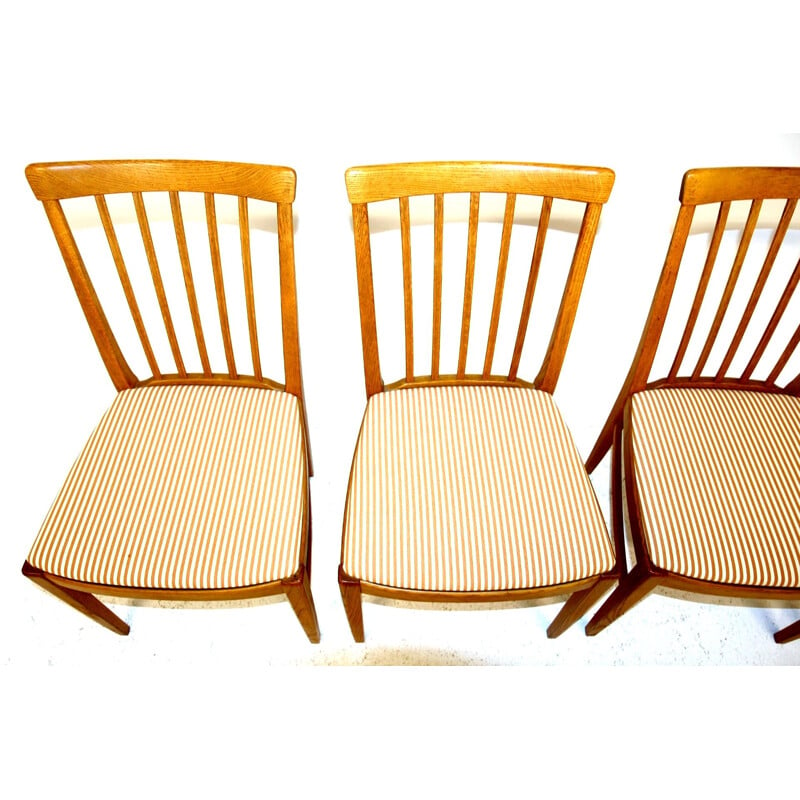 Set of 4 oakwood chairs by Carl Malmsten, Sweden 1970