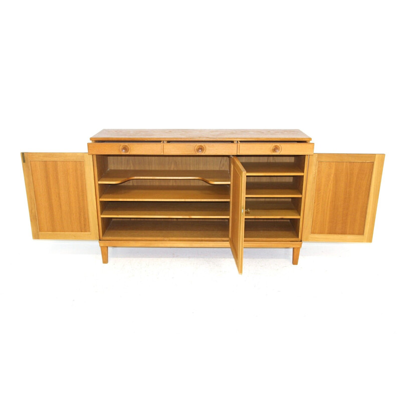 Vintage oakwood highboard by Carl Malmsten, 1970