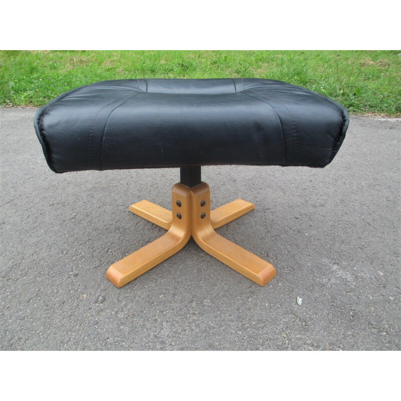 Mid century leather footrest by Unico, Denmark 1970s