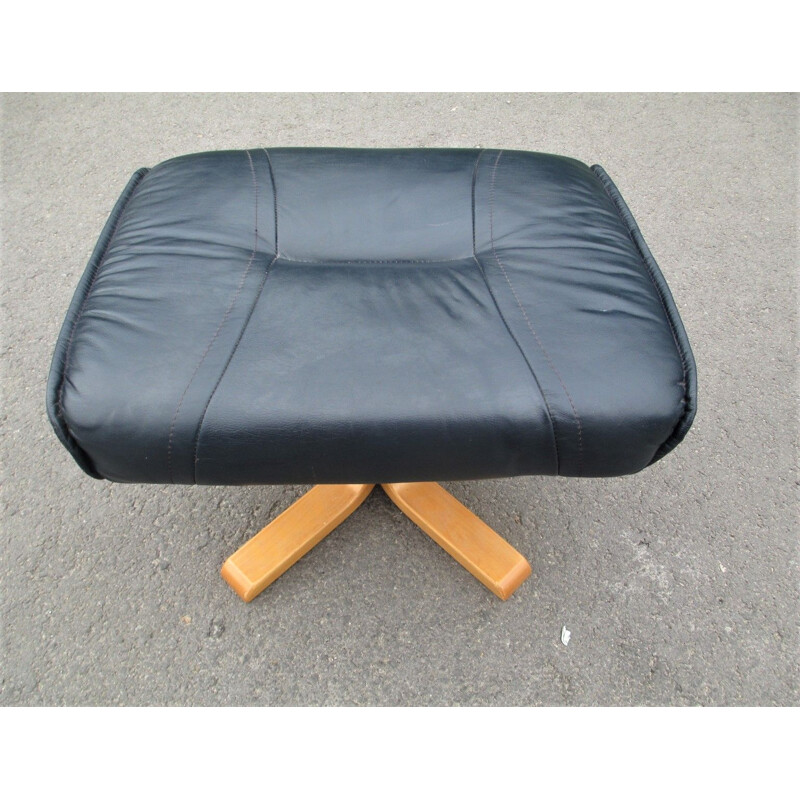 Mid century leather footrest by Unico, Denmark 1970s