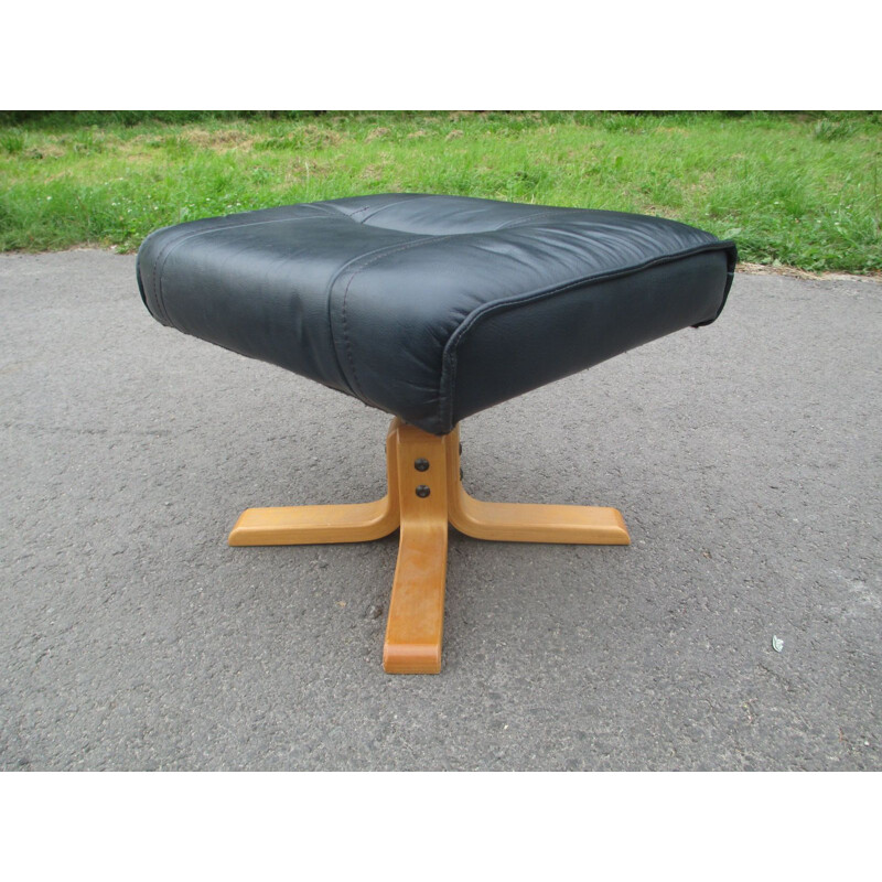 Mid century leather footrest by Unico, Denmark 1970s