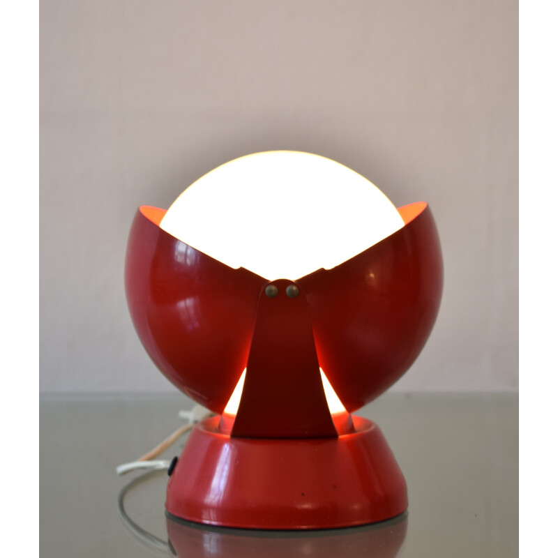 Lamp in red lacquered metal, Giovanni Luigi GORGONI - 1950s