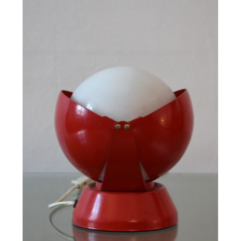 Lampe en métal laqué rouge, Giovanni Luigi GORGONI - 1950