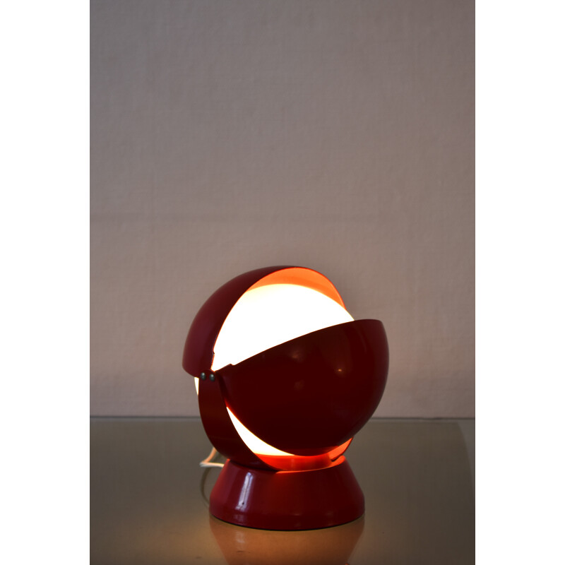 Lamp in red lacquered metal, Giovanni Luigi GORGONI - 1950s